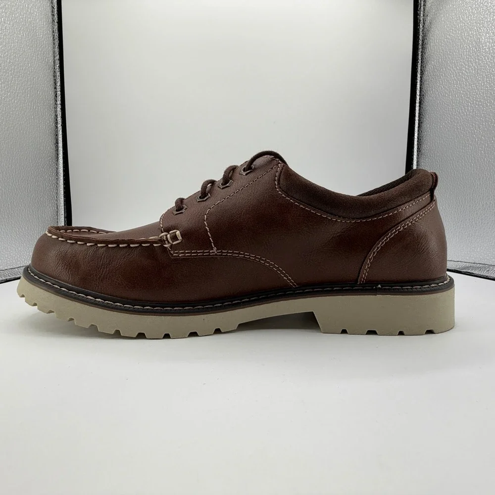 Eddie Bauer Strider Boat Shoes Mens Size 13 Tan Brown‎ Moc Toe Lace Up NEW
